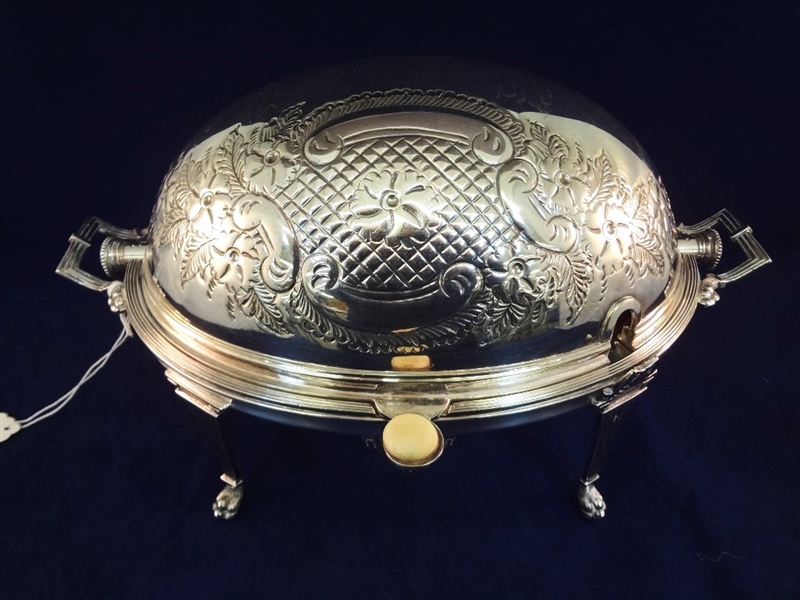 William Hutton and Son Silver Plate Serving Tureen with Roll A Way Lid