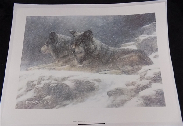 2 Lithographs Winter Solstice by Bradley Parrish Print 2 Wolves s/n