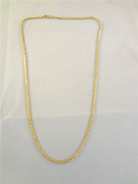 14k Gold Rope Chain Necklace 18" Long