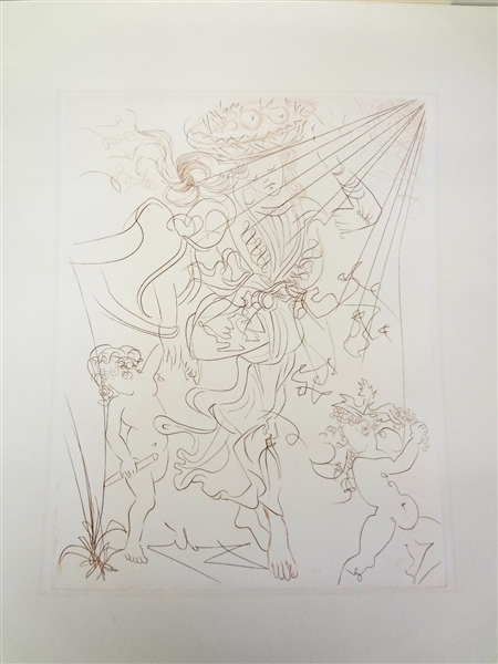 Salvador Dali Etching "Autumn" 1970 Not Signed