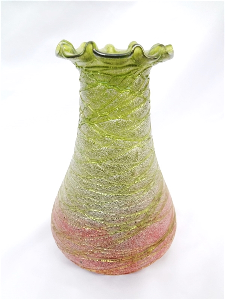 Green Spaghetti Glass Vase