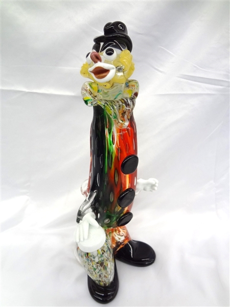 Large Murano Art Glass Clown 14.5"