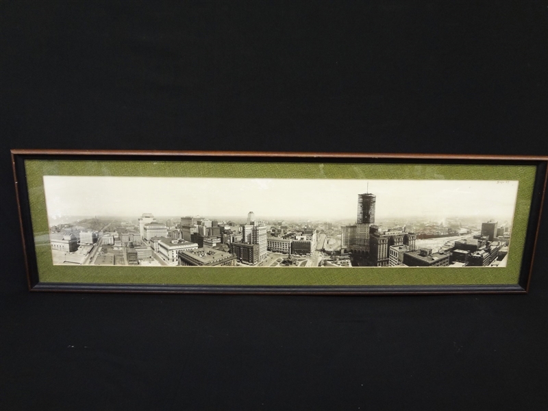 1927 Downtown Cleveland Panoramic Photograph Framed