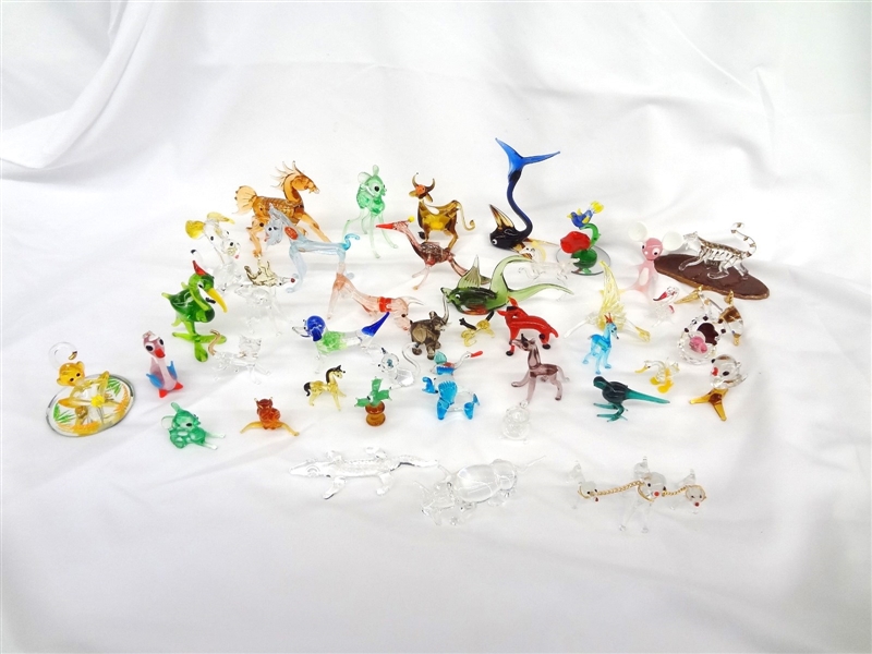 (44) Hand Blown Glass Miniature Figurines