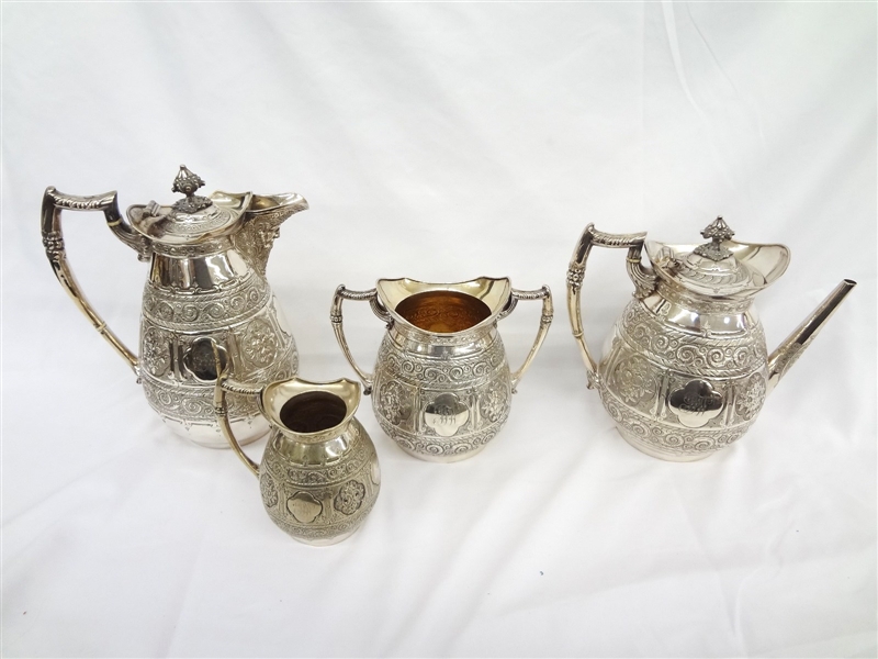 Reed and Barton Silver Plated Coffee Tea Serving Set