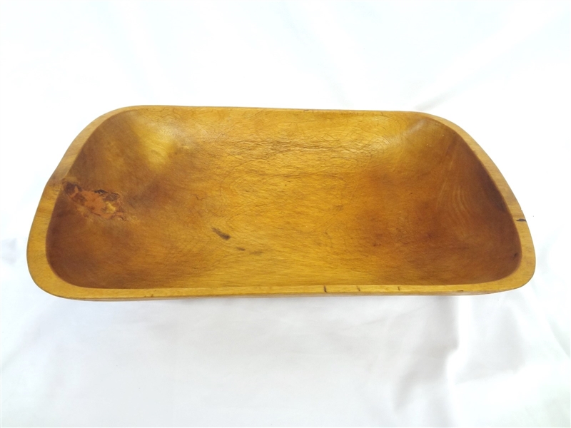 Primitive Large Hand Carved Wooden Dough Bowl