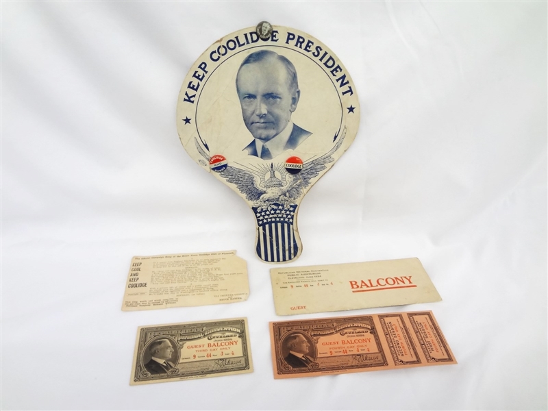 Calvin Coolidge Re-Election Campaign Ephemera Tickets, Button Collection