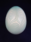Signed Iridescent Art Glass Egg Possibly Durand