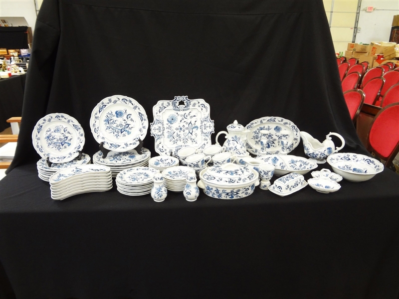Blue Danube China Set Service For 8 Plus Extras