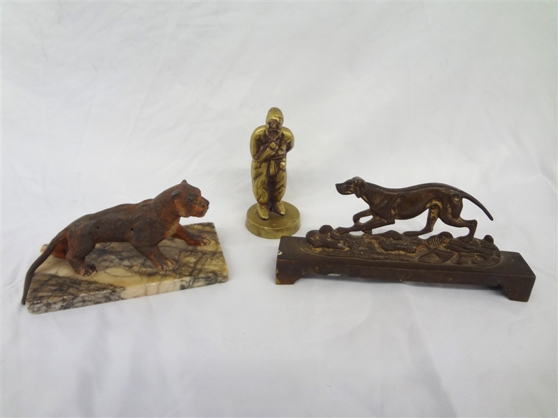 Cast Iron Tiger, Bronze Dog Paperweight, Brass Chinese Figure
