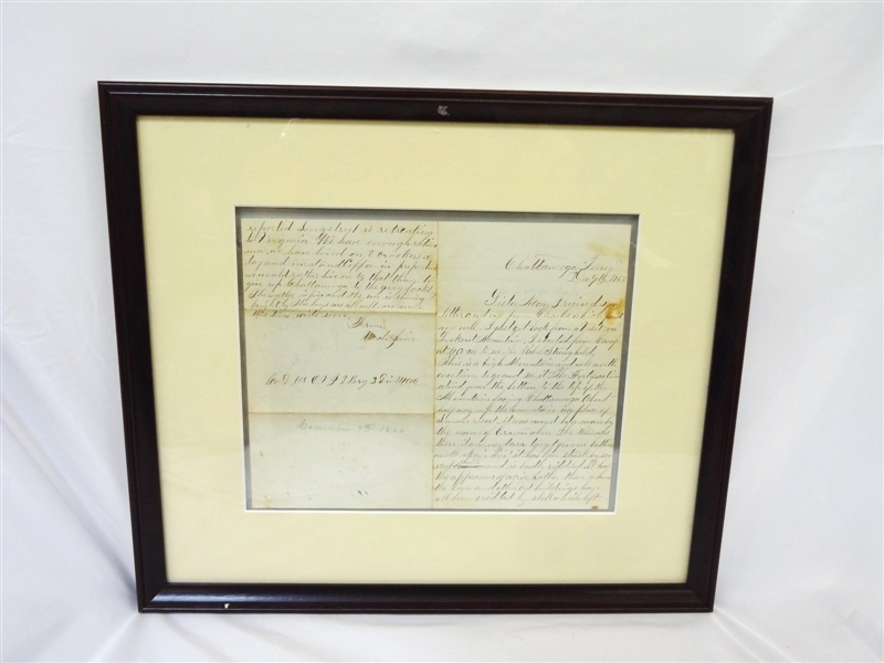 Civil War Letter From Uncle to Sister 1863 Double Sided Framed Display