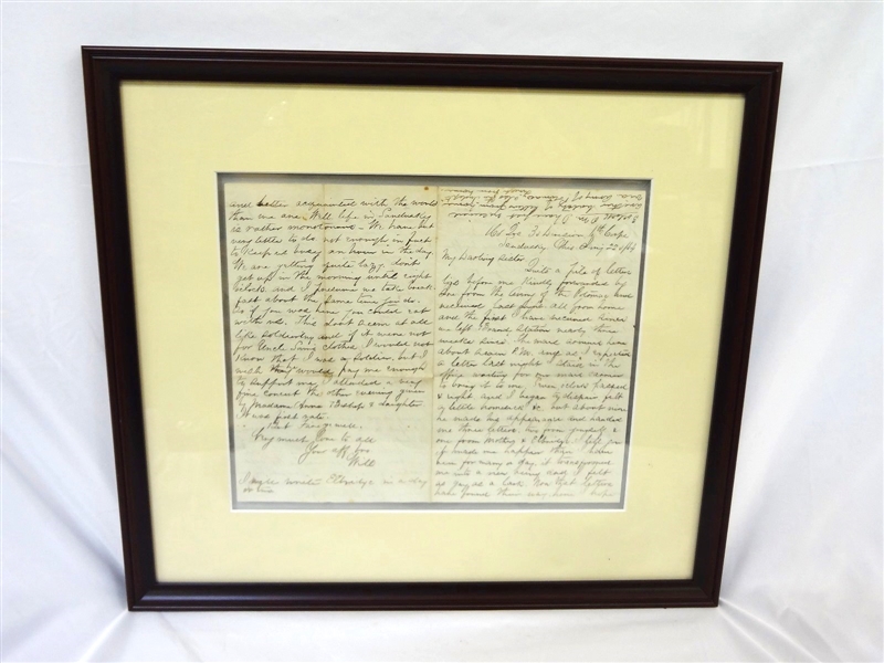1864 Civil War Letter From Will to his Little Sister Double Sided