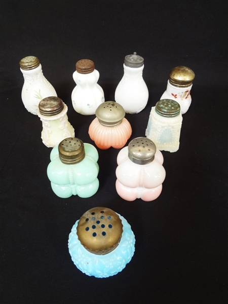 (10) EAPG and Consolidated Glass Salt Shakers 