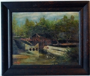 1935 Oil On Canvas Pennsylvania Rural Landscape