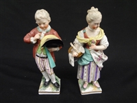 KPM late 18th Century Boy and Girl Porcelain Figurines
