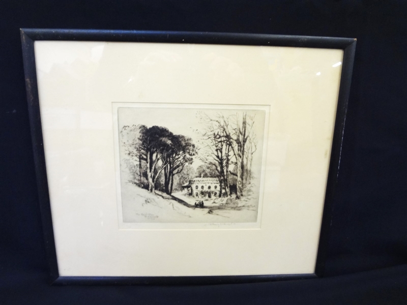 Albany E. Howarth Original Etching "The Royal Glen Sidmouth"
