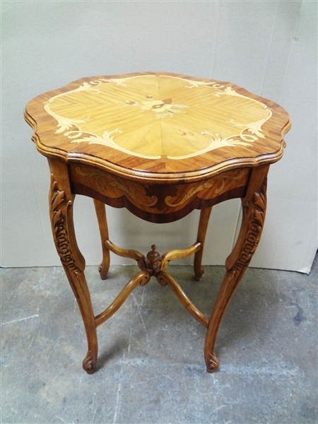 Inlaid Top Candle Stand, Tea Table
