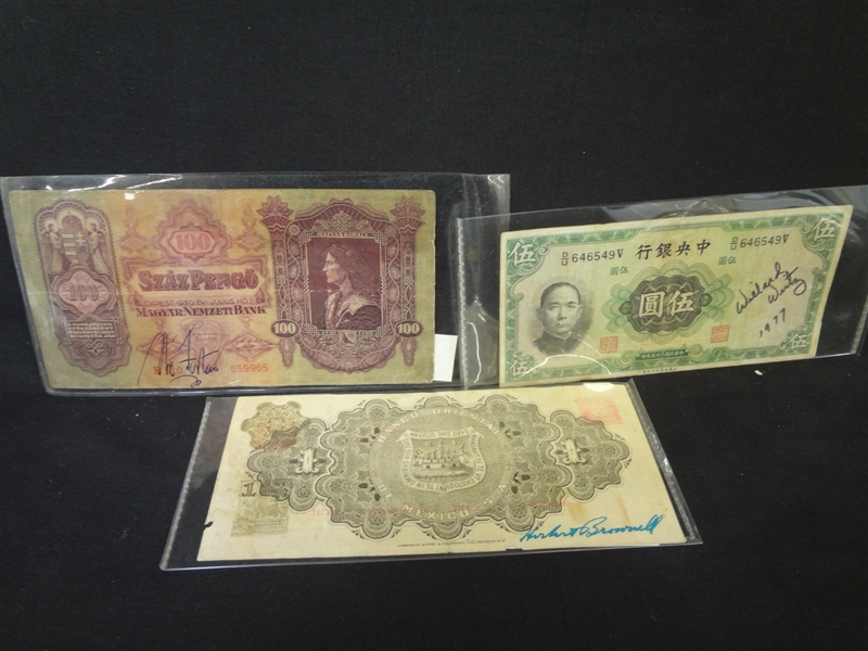 (3) Historical Autographs on Currency: Abe Fortes, William Wirtz, Herbert Brownell