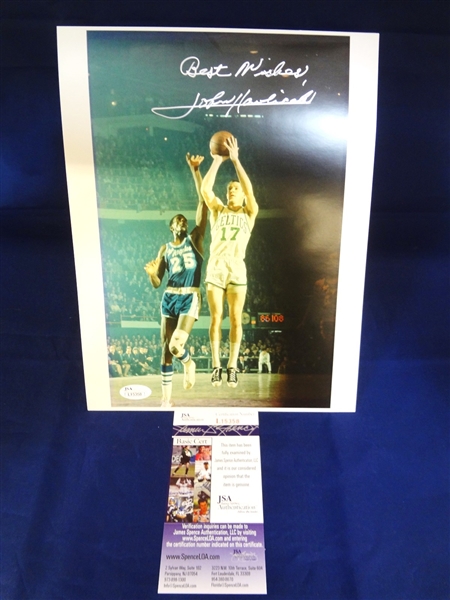 John Havlicek Autographed Photo Letter of Authenticity From JSA 