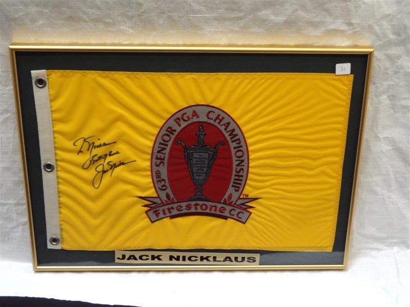 Jack Nicklaus Autographed 63rd Annual Senior PGA Championship Pin Flag