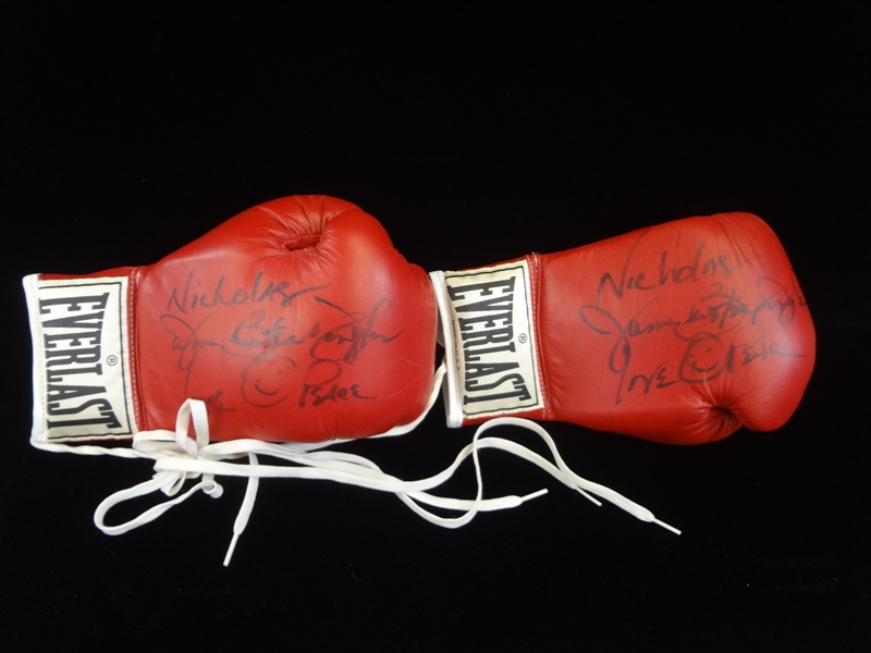 James Buster Douglas Autographed Pair of Everlast Boxing Gloves 