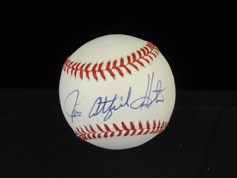 Jim "Catfish" Hunter Autographed Single Signed Baseball LOA from JSA
