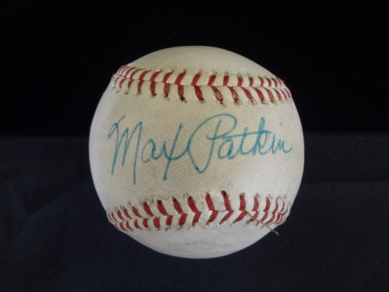 Max Patkin Single Signed Wilson Official Midwest League Baseball LOA from JSA