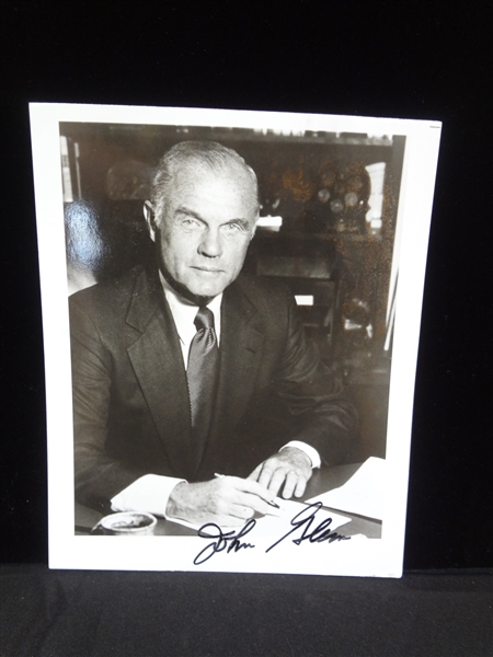 John Glenn Autographed Black and White Photograph LOA from JSA