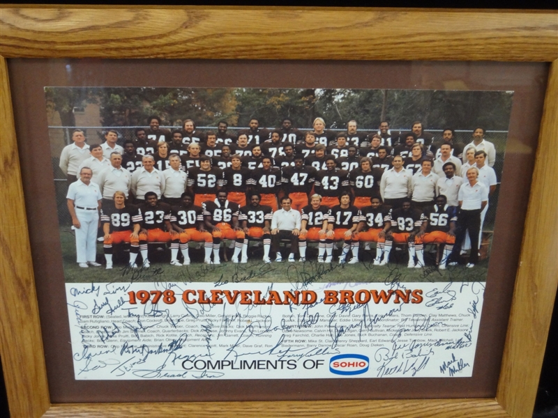 1978 Autographed Sohio Cleveland Browns Team Photo: Brian Sipe, Clay Matthews, Reggie Langhorne LOA from JSA