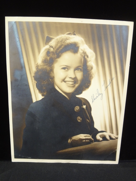 Shirley Temple Autographed Gelatin Photograph 8 x 10 LOA from JSA