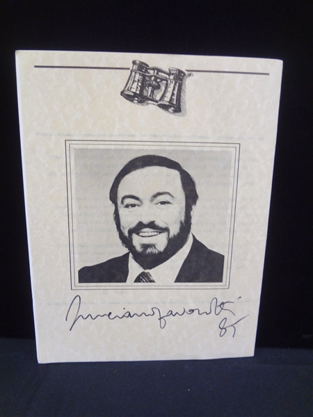 Luciano Pavarotti Autographed Program LOA from JSA