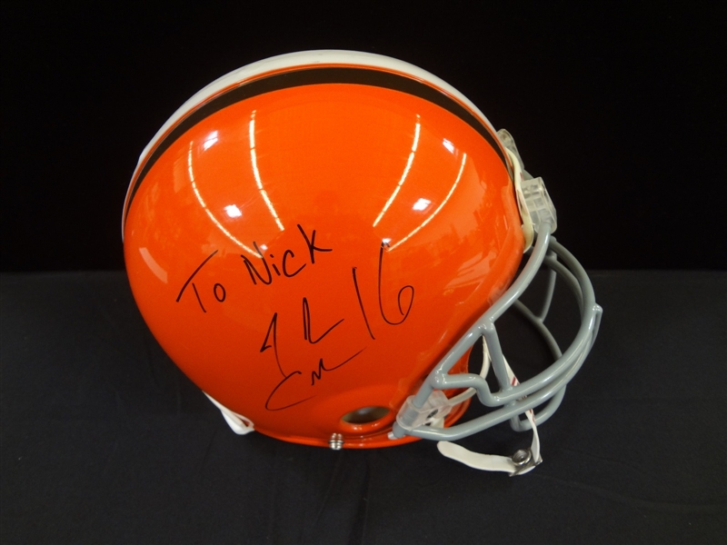 Josh Cribbs/Joe Jurevicius Autographed Full Size Cleveland Browns Helmet