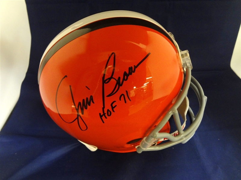 Jim Brown Autographed Full Size Cleveland Browns Helmet LOA from JSA