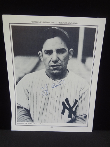 Yogi Berra Autographed Magazine Page LOA from JSA
