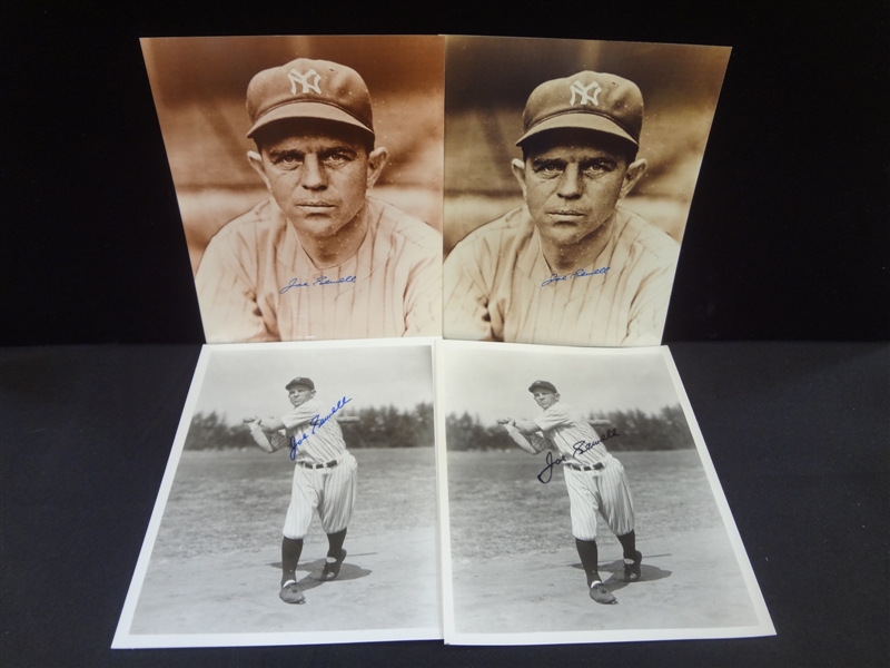 (4) Joe Sewell New York Yankees Autographed Photographs LOA from JSA
