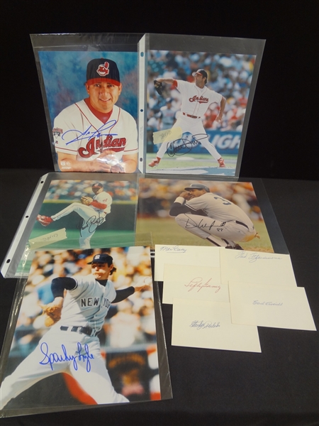 Group of (10) Major League Baseball Autographs: Averill, Gomez, Winfield Others LOA from JSA