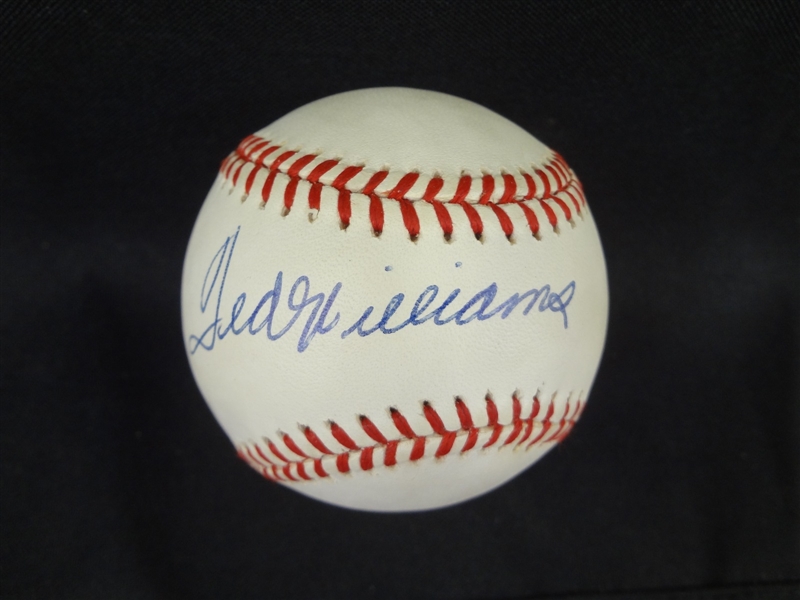 Ted Williams Signed Signed American League Bobby Brown Baseball LOA from JSA