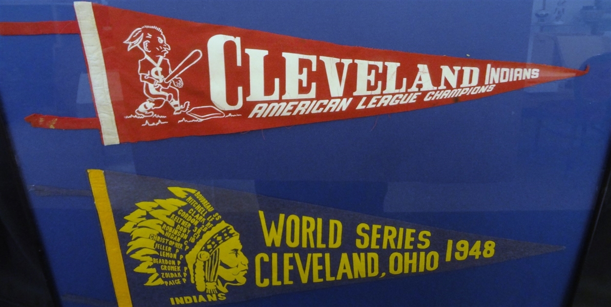 1948 World Series Cleveland Indians Pennant, 1954 American League Champs Indians Pennant