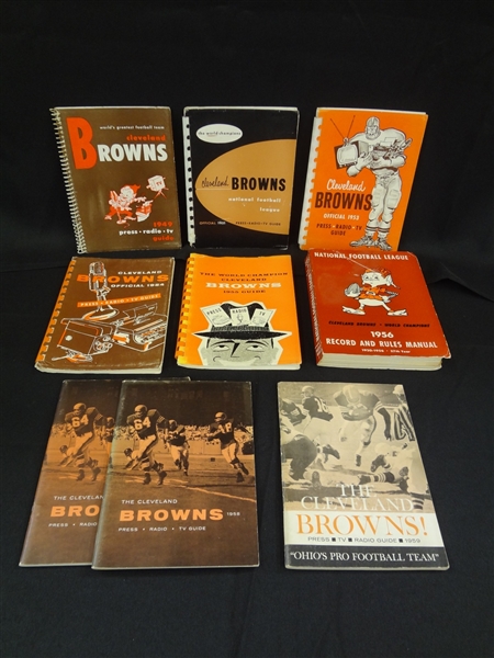 1949-1959 Group of Cleveland Browns Press/Radio and TV Guides