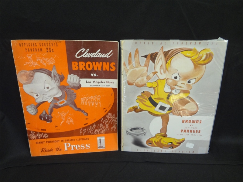 1946 & 1947 Cleveland Browns Game Programs 