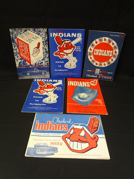 (6) Group of Cleveland Indians Scorecards From 1953-1964