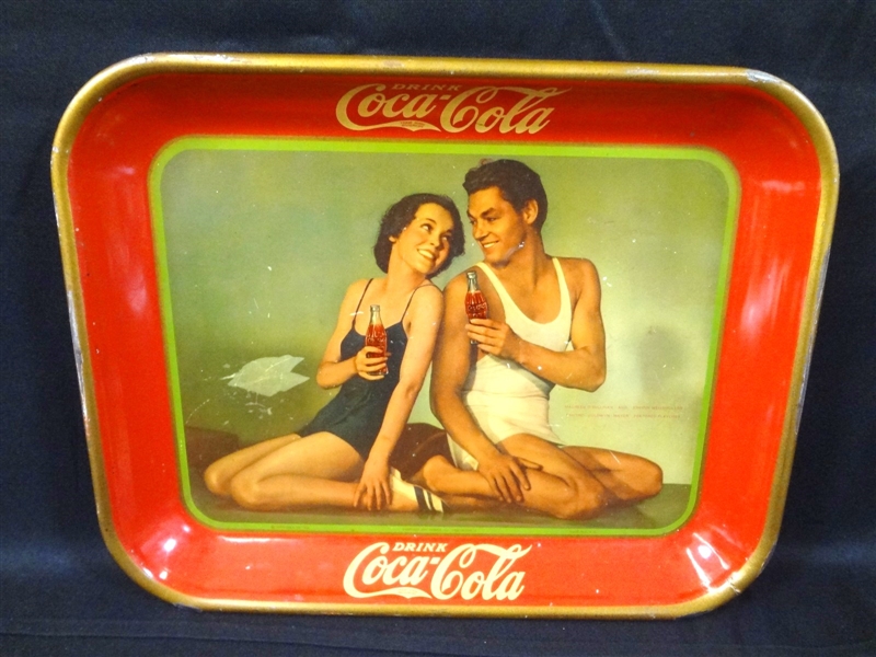 1934 Coca-Cola Serving Tray: Tarzan; Johnny Weissmueller, Maureen OSullivan