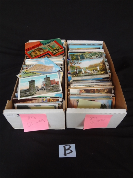 1500 Postcard Lot of US Town, City and Topical Views