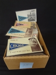 300 Postcard Lot: Pennant Felts, of US Cities