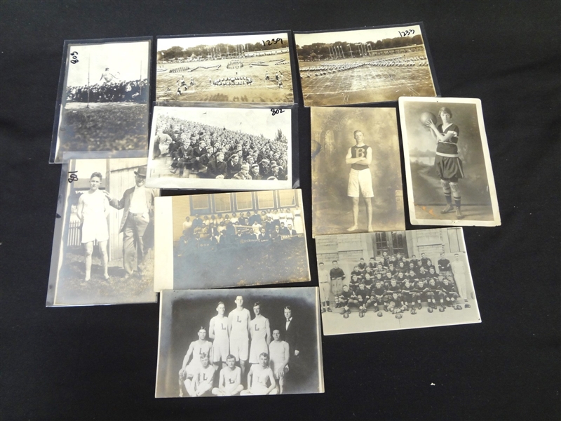 (10) Real Photo Postcards featuring Sports: Baseball, Basketball, More