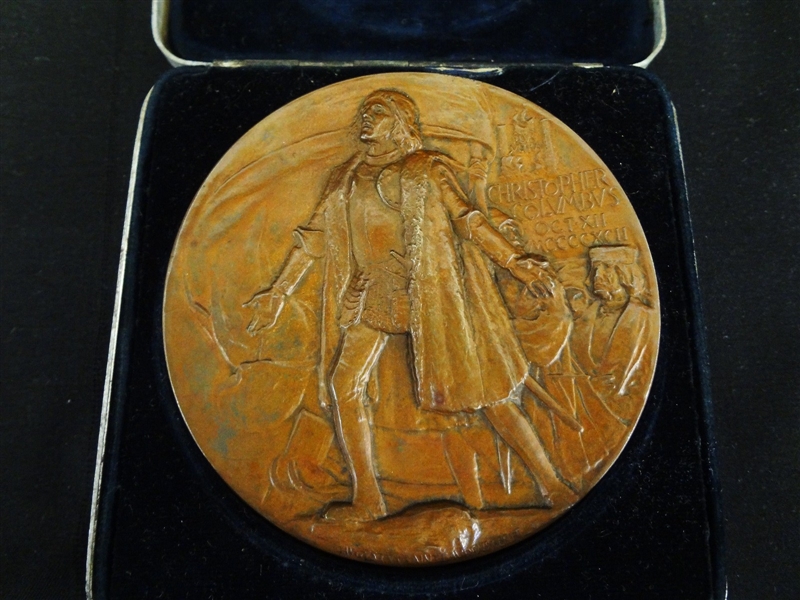 1893 Christopher Columbus Columbian Exposition Bronze 3" Medal