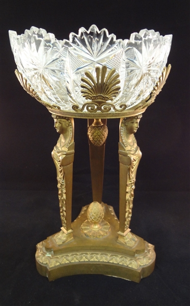 Art Nouveau Brass Egyptian Motiff Center Piece