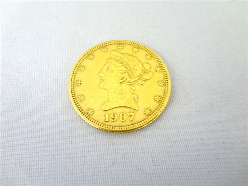 1907 Ten Dollar Liberty Head Gold Coin High Grade