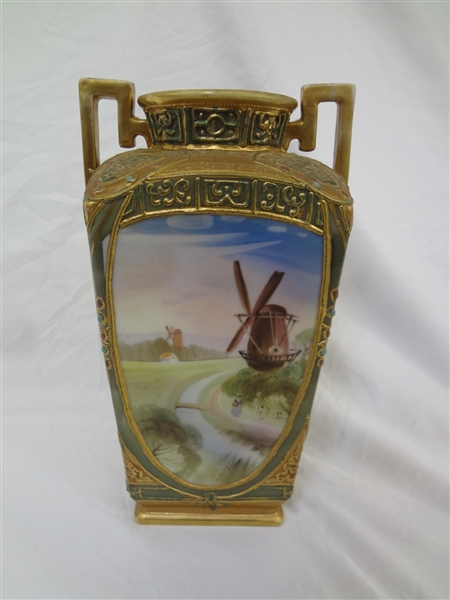 Hand Painted Royal Nippon Two Handle Vase