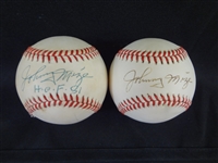 (2) Johnny Mize Single Signed American League Baseballs LOA from JSA